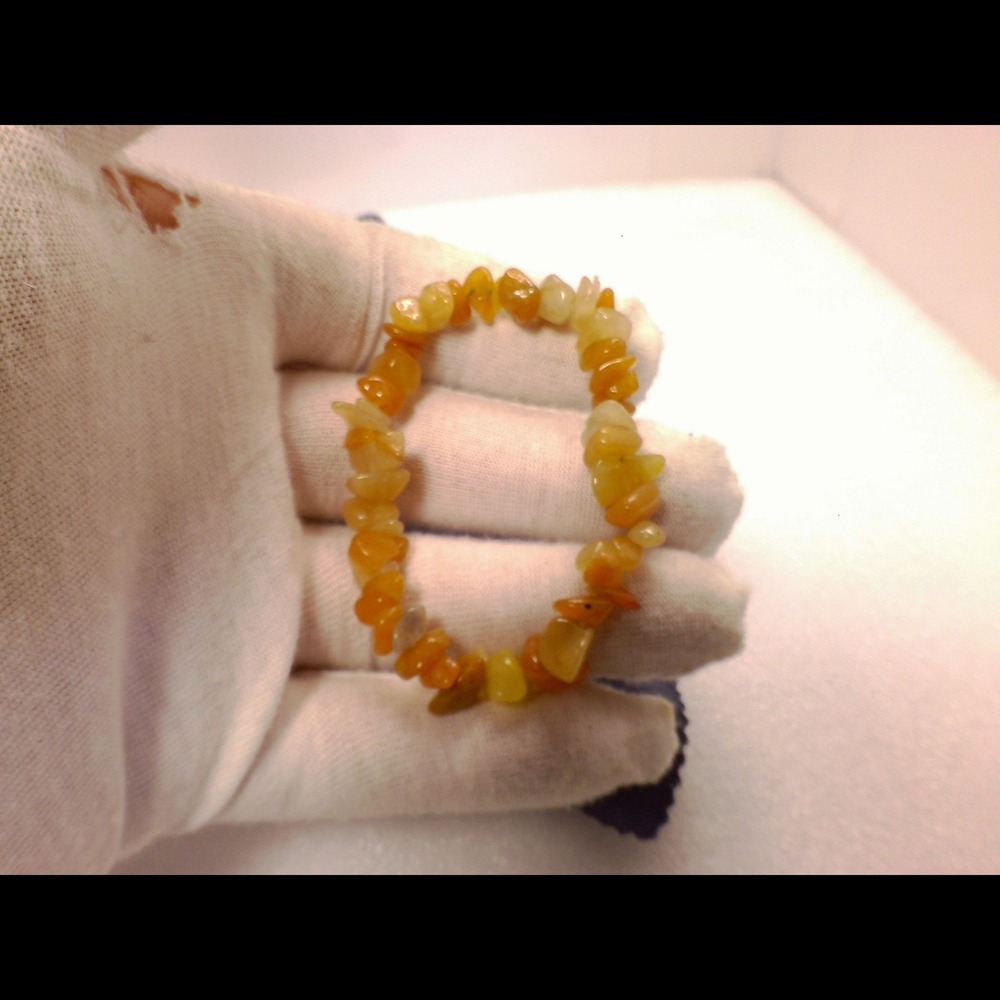 AVENTURINE Chip Bracelet Women Orange‎ Natural Stone Stretch Beaded Jewelry NEW
